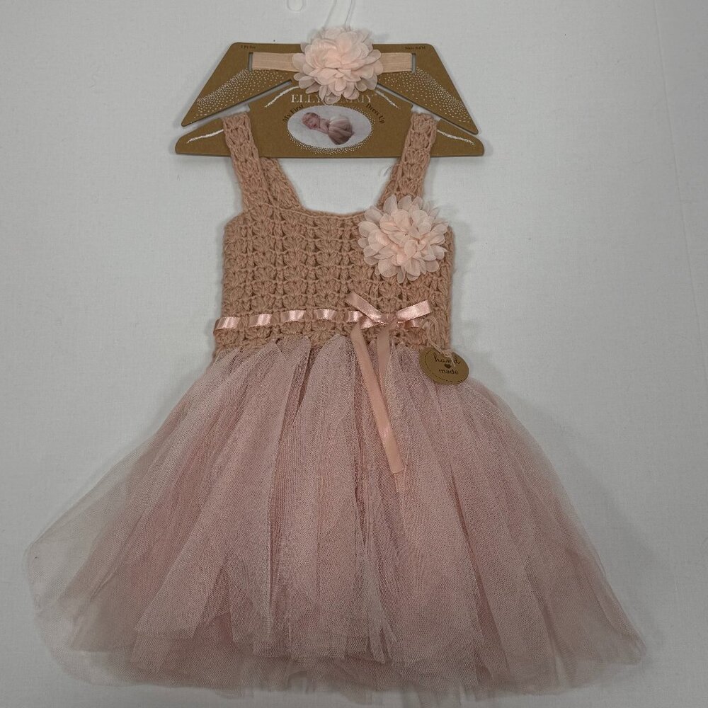 Crochet Tulle Tutu Elly &‎ Emmy Blush Pink Dress Set 0-6M